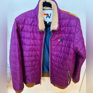 Aviator Nation Sunrise quilted puffer jacket. Womens Large.